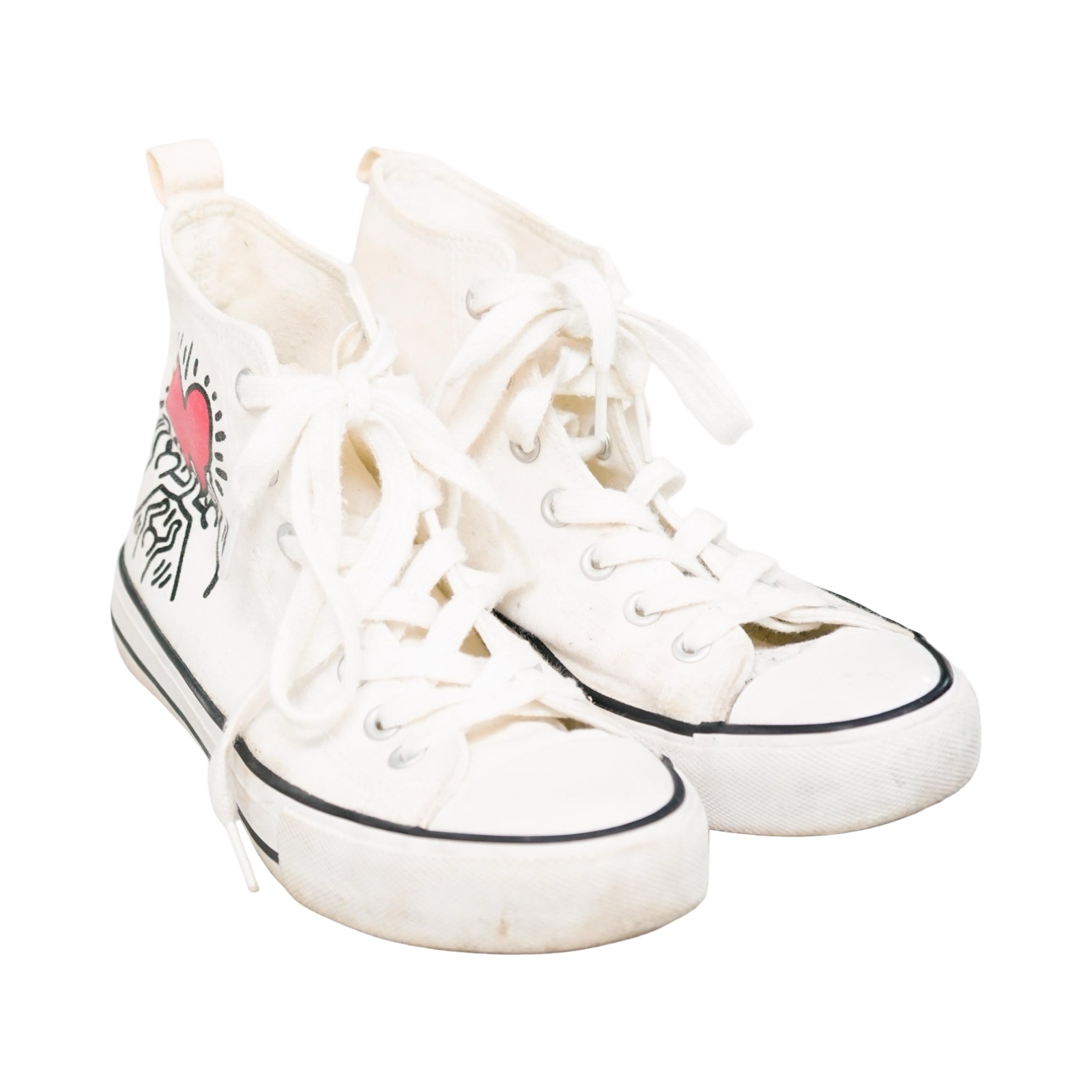 Keith Haring dámské bílé kotníkové boty. Keith Haring White Sneakers