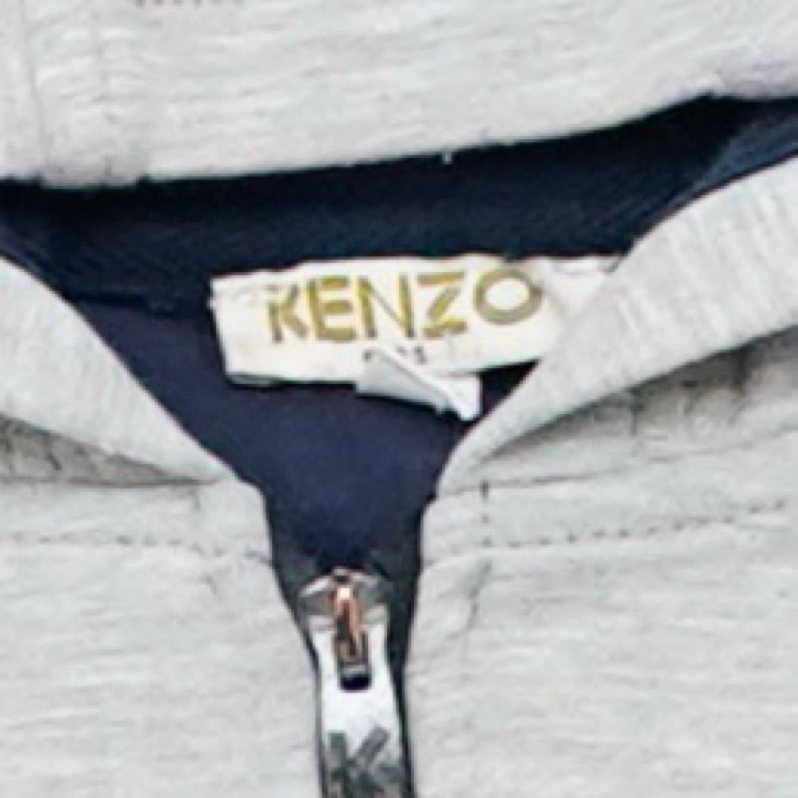 Dětská šedá mikina s kapucí designer značky Kenzo s barevnými nášivkami Kids Grey Zip Hoodie