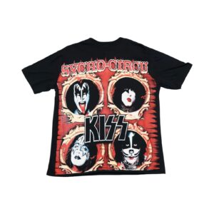 Pánské černé tričko značky Boom BKK s krátkým rukávem a potiskem Kiss Psycho Cirkus z obou stran Black T-Shirt