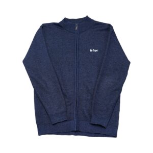 Pánský tmavě modrý svetr značky Lee Cooper s nášivkou na přední straně Blue Sweater