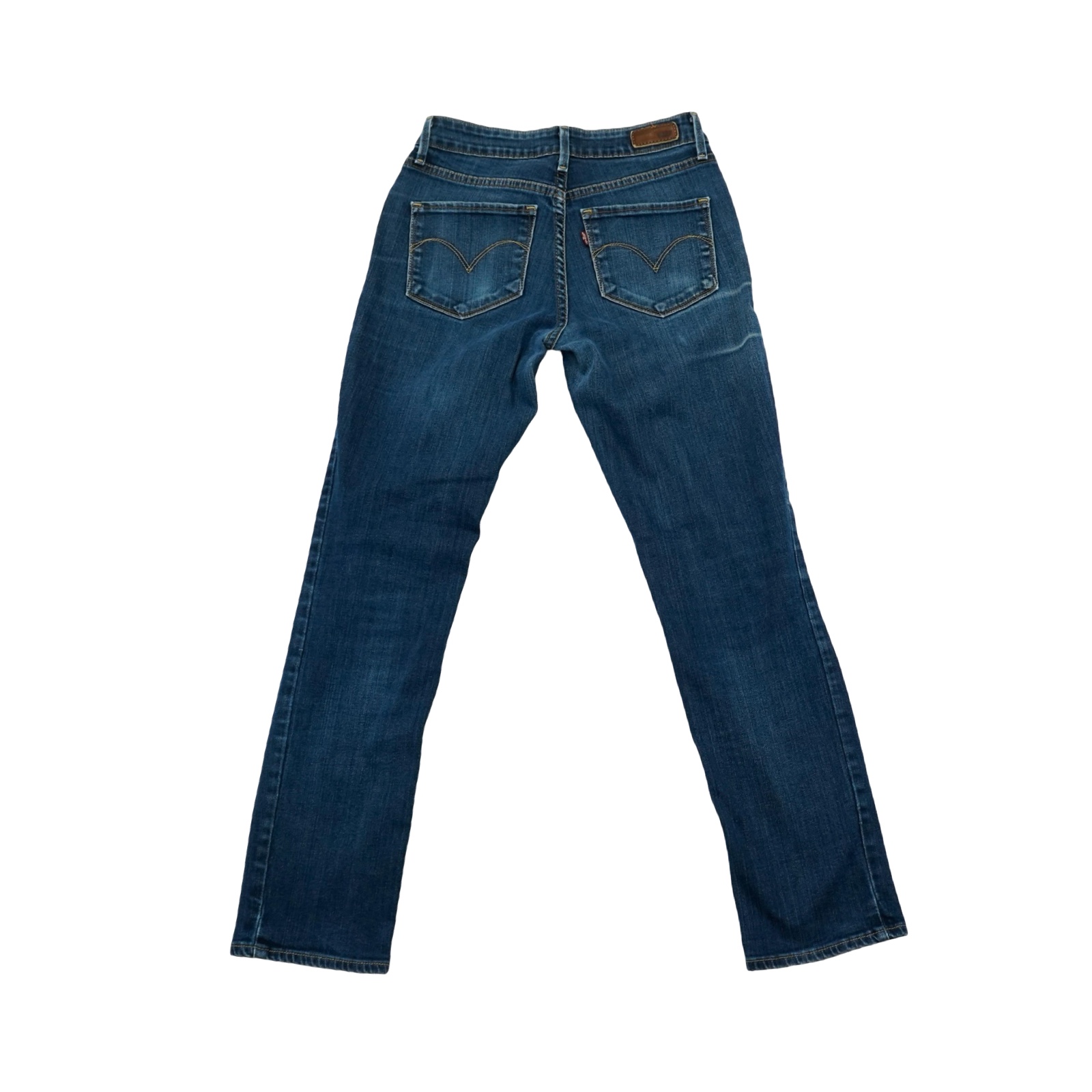 Dámské modré džíny značky Levis s nášivkou na zadní straně.. Levis 27 Blue Jeans
