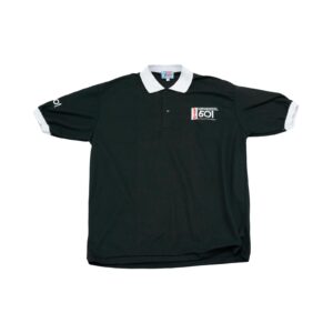 Pánské černé vintage polo tričko značky Levi’s s krátkým rukávem a nášivkou Levi’s 501 na přední straně a rukávu Black Vintage Polo Shirt