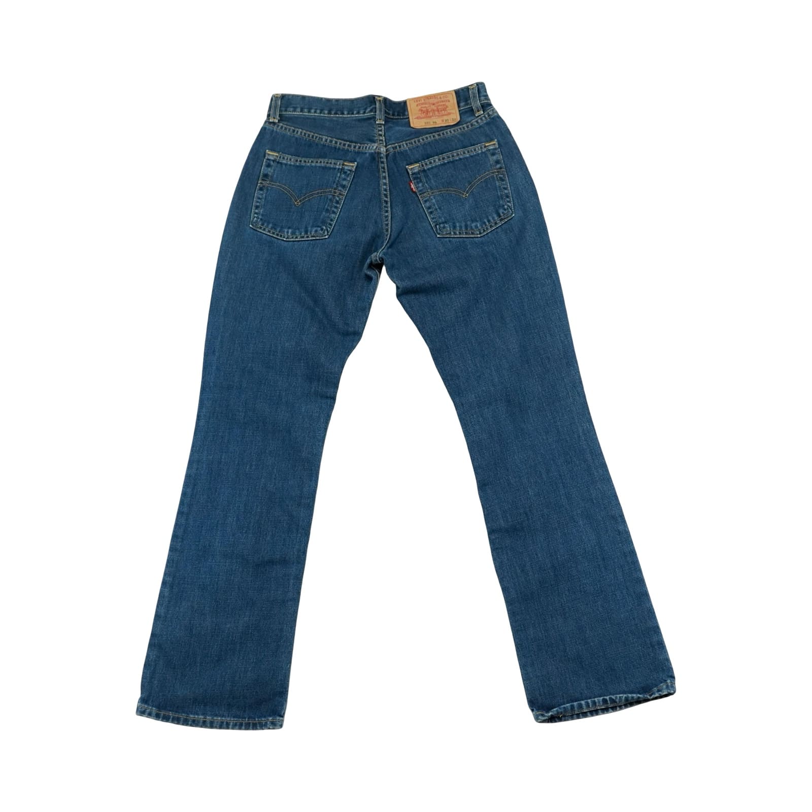 Pánské tmavě modré vintage džíny značky Levi's - typ 535 04 s nášivkou na zadní straně.. Levis 535 04 Jeans