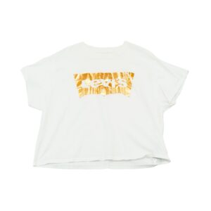 Dámské bílé oversized tričko značky Levi’s s krátkým rukávem a potiskem na přední straně Women White T-Shirt Dámské bílé oversized tričko značky Levi’s s krátkým rukávem a potiskem na přední straně Women White T-Shirt