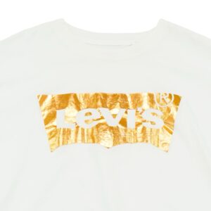 Dámské bílé oversized tričko značky Levi’s s krátkým rukávem a potiskem na přední straně Women White T-Shirt