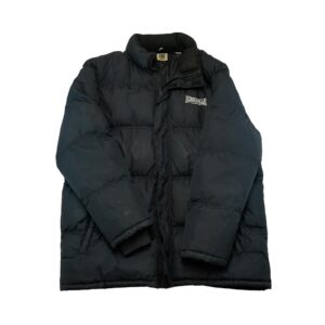 Pánská černá péřová zimní bunda značky Lonsdale s potiskem z obou stran Black Puffer Jacket