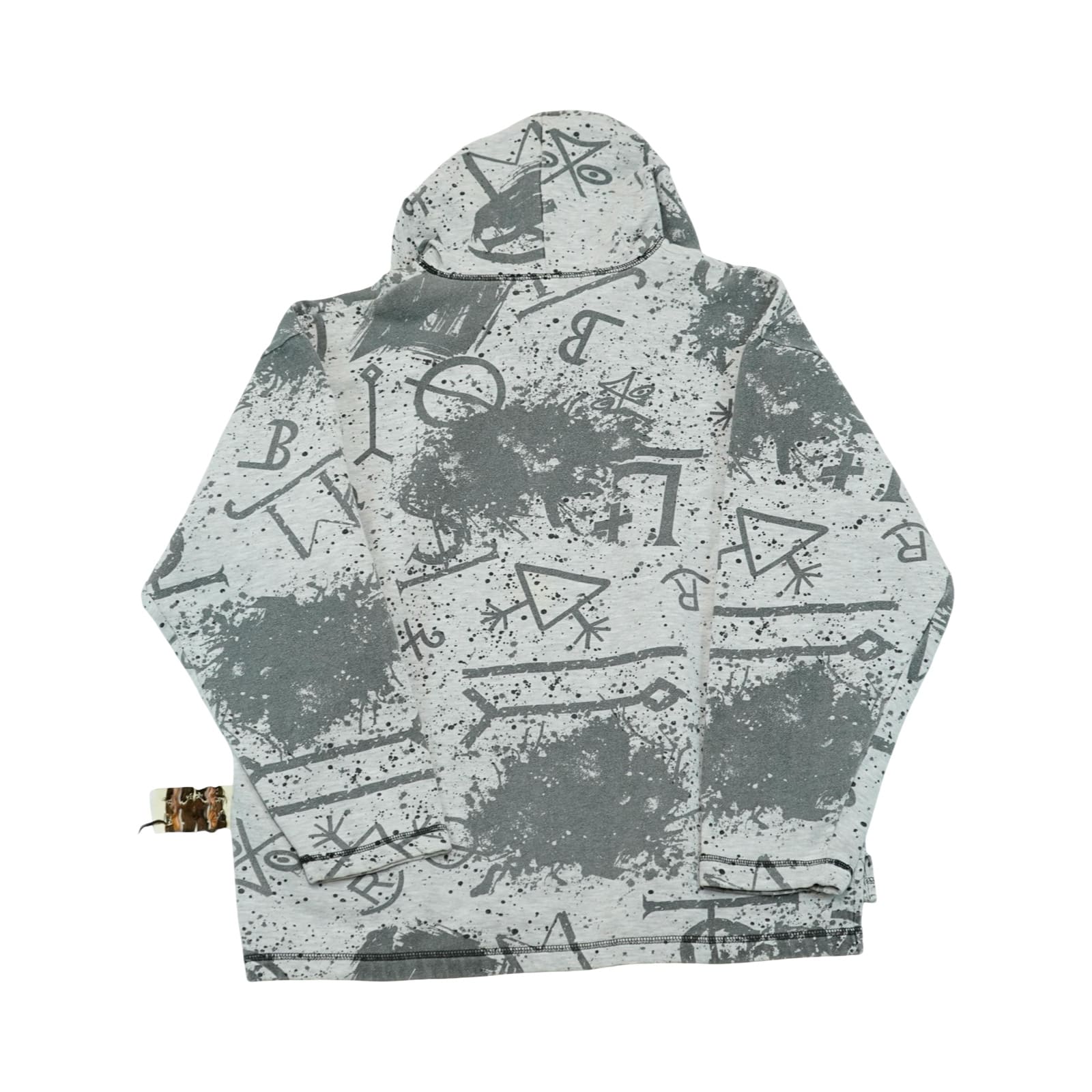 Dámská šedá vintage mikina s kapucí značky Looney Tunes s potiskem Taz z roku 1996.. Looney Tunes Taz Snowboard Grey Hoodie