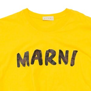 Marni Yellow T-Shirt. Pánské žluté tričko s potiskem designer značky Marni