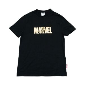 Marvel Gold Black T-Shirt. Pánské černé tričko s potiskem značky Marvel
