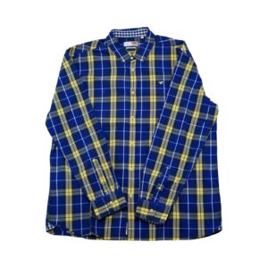 Mustang Blue Shirt. Pánská modro žlutá košile s dlouhým rukávem značky Mustang