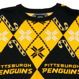 Pánský žluto černý svetr s motivem hokejového NHL týmu Pitstsburgh PenguinsNHL Pittsburgh Penguins Sweater