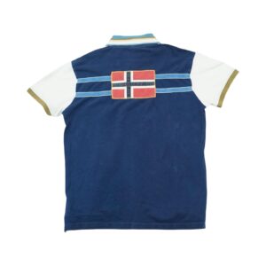 Napapijri Polo Shirt. Pánské modro bíé polo tričko s krátkým rukávem značky Napapijri s nášivkou loga na zádech.