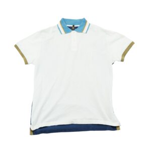 Napapijri Polo Shirt. Pánské modro bíé polo tričko s krátkým rukávem značky Napapijri s nášivkou loga na zádech.