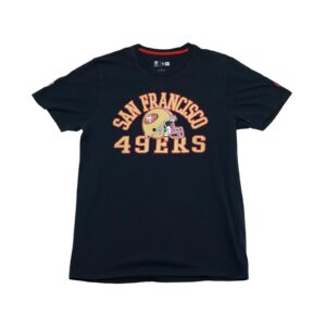 Pánské černé tričko značky New Era s krátkým rukávem a potiskem amerického fotbalové NFL týmu San Francisco 49ers. New Era San Francisco 49ers T-Shirt