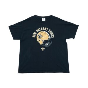 Pánské černé tričko s krátkým rukávem a potiskem amerického NFL týmu New Orleans Saints.. New Orleans Saints T-Shirt