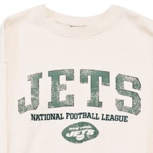 Pánský světle béžový crewneck s potiskem amerického fotbalového NFL týmu New York Jets.New York Jets Beige Crewneck