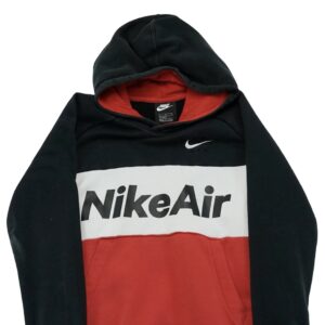 Dětská červeno černá mikina s kapucí značky Nike Air a potiskem na přední straně.. Nike Air Hoodie.