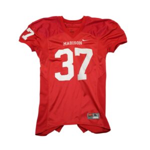 Pánský červený americký fotbalový dres značky Nike s nášivkou Madison na přední straně.. Nike Madison Red Jersey.