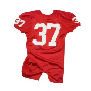 Pánský červený americký fotbalový dres značky Nike s nášivkou Madison na přední straně.. Nike Madison Red Jersey.