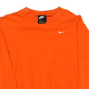 Dámské oranžové crop top tričko značky Nike s dlouhým rukávem.. Nike Orange Crewneck