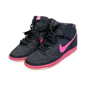 Nike Dunk Hi Nylon Premium černo růžové kotníkové boty . Nike Pink Black Dunk High Sneakers