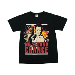 Pánské černé tričko značky Fruit of the Loom s krátkým rukávem a potiskem Die Hard na přední straně.. No Second Chance Bruce Willis T-Shirt