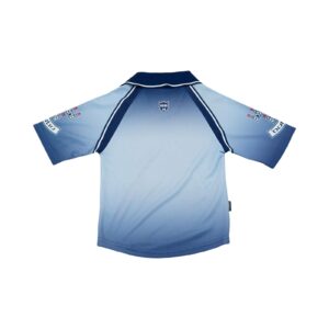 Dětský modrý vintage fotbalový dres značky O'Neills s krátkým rukávem. ONeills Dublin Jersey