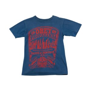 Pánské tmavě modré tričko streetwear značky Obey s krátkým rukávem a potiskem na přední straně.. Obey Propaganda T-Shirt