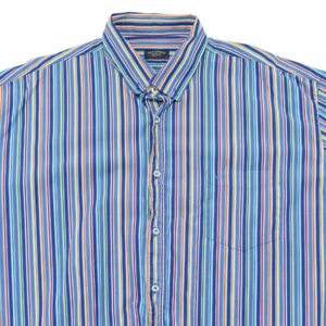 Pánská barevná pruhovaná vintage košile značky Paul & Shark s krátkým rukávem.. Paul & Shark Striped Shirt 1