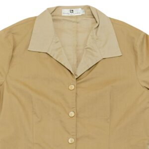 Dámská béžová košile značky Pierre Balmain s krátkým rukávem.. Pierre Balmain Beige Shirt