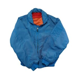 Pánská modrá letecká vintage bomber bunda.. Pilot Blue Vintage Bomber Jacket