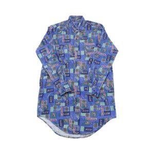 Pánská modro fialová vintage flanelová košile s dlouhým rukávem.. Pitt Denver Blue Shirt