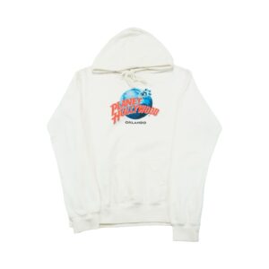 Pánská bílá mikina s kapucí značky Planet Holywood s potiskem na přední straně.. Planet Hollywood Orlando Hoodie