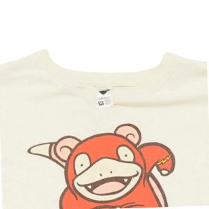 Pánské béžové tričko s krátkým rukávem a potiskem Slowpoke Flash Pokemon na přední straně.. Pokemon Slowpoke Flash White T-Shirt