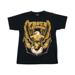 Pánské černé motorkářské tričko značky Mr. Big Outfitters s krátkým rukávem a potiskem z obou stran. Proud Riders Black T-Shirt 1