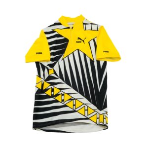 Pánský žluto černý cyklistický dres značky Puma s krátkým rukávem. Puma Crazy Yellow Bike Jersey