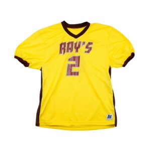 Pánský žlutý vintage dres s krátkým rukávem a potiskem z obou stran.. Rays Yellow Jersey