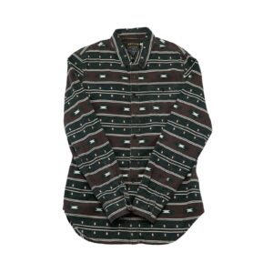 Pánská pruhovaná zeleno hnědá aztec košile značky Review Striped Dark Green Brown Shirt