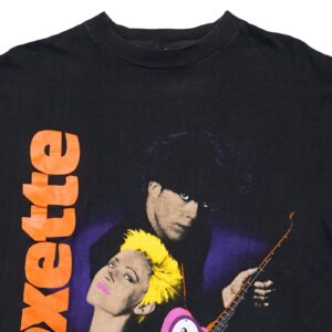 Pánské černé vintage tričko s krátkým rukávem a potiskem kapely Roxette na přední straně (single stitch). Roxette Black Vintage T-Shirt