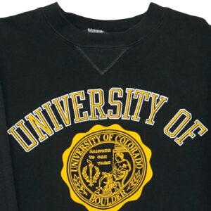 Pánský černý vintage crewneck značky Russell Athletic s potiskem Colorado University na přední straně.. Russell Athletic Colorado University Crewneck