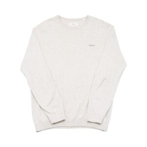 Pánský světle béžový svetr značky s. Oliver s nášivkou na přední straně.. S.Oliver Beige Sweater