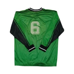 Fotbalový zelený vintage dres značky Saller s dlouhým rukávem a potiskem z obou stran Green Vintage Football Soccer Jersey
