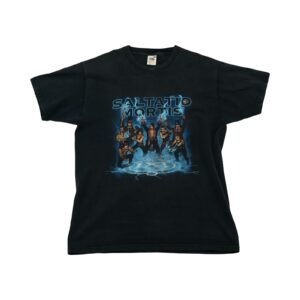 Pánské černé vintage tričko značky Fruit of the Loom s krátkým rukávem a potiskem Saltatio Mortis z obou stran Black Vintage T-Shirt