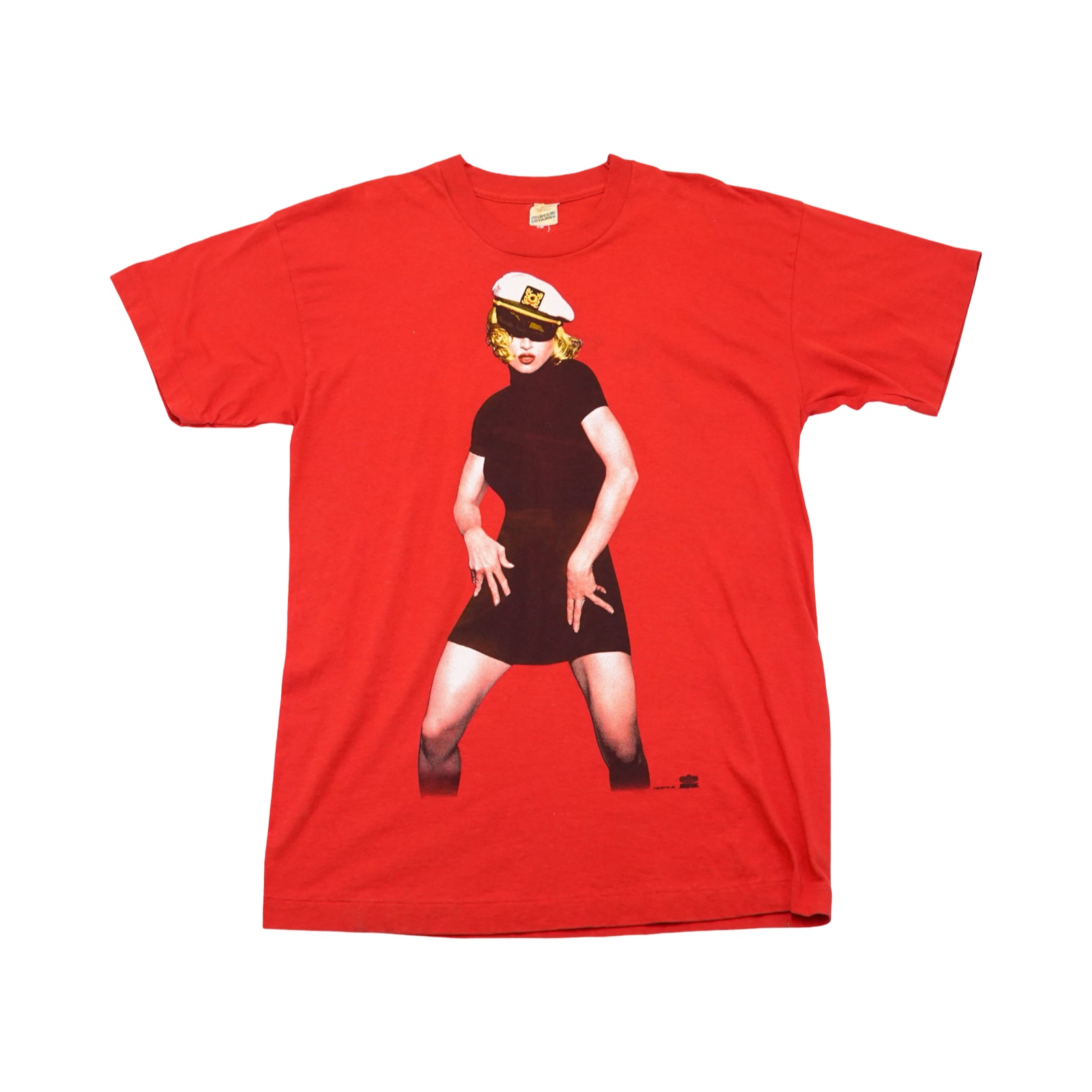 Pánské červené vintage tričko značky Screen Stars s krátkým rukávem a potiskem Madonna The Girlie Show z roku 1993. Screen Stars Madonna Red Vintage T-Shirt (1993)