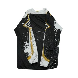 Pánský hnědo černý závodní dres značky Contact Shot Race s krátkým rukávem a potiskem z obou stran.. Shot Race Gear Black Jersey