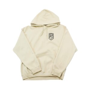 Pánská béžová mikina s kapucí značky Sidemen s potiskem z obou stran.. Sidemen Beige Hoodie