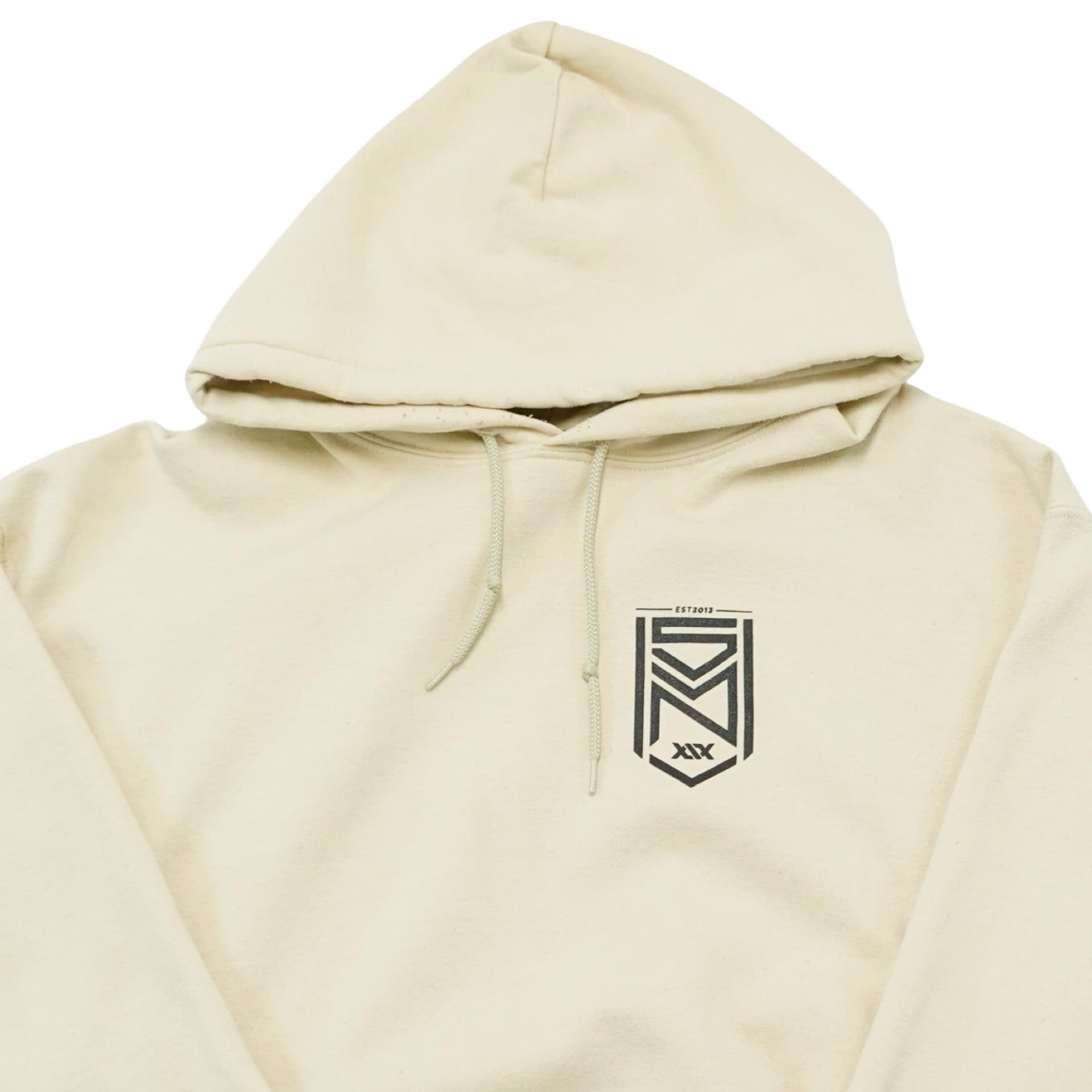 Pánská béžová mikina s kapucí značky Sidemen s potiskem z obou stran.. Sidemen Beige Hoodie