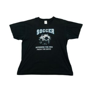 Pánské černé tričko značky Stedman s kárktým rukávem a potiskem Soccer na přední straně,. Soccer Black T-Shirt