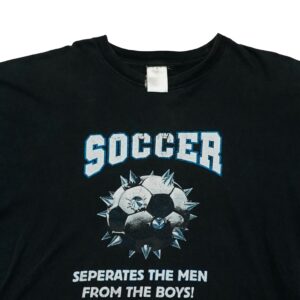 Pánské černé tričko značky Stedman s kárktým rukávem a potiskem Soccer na přední straně,. Soccer Black T-Shirt