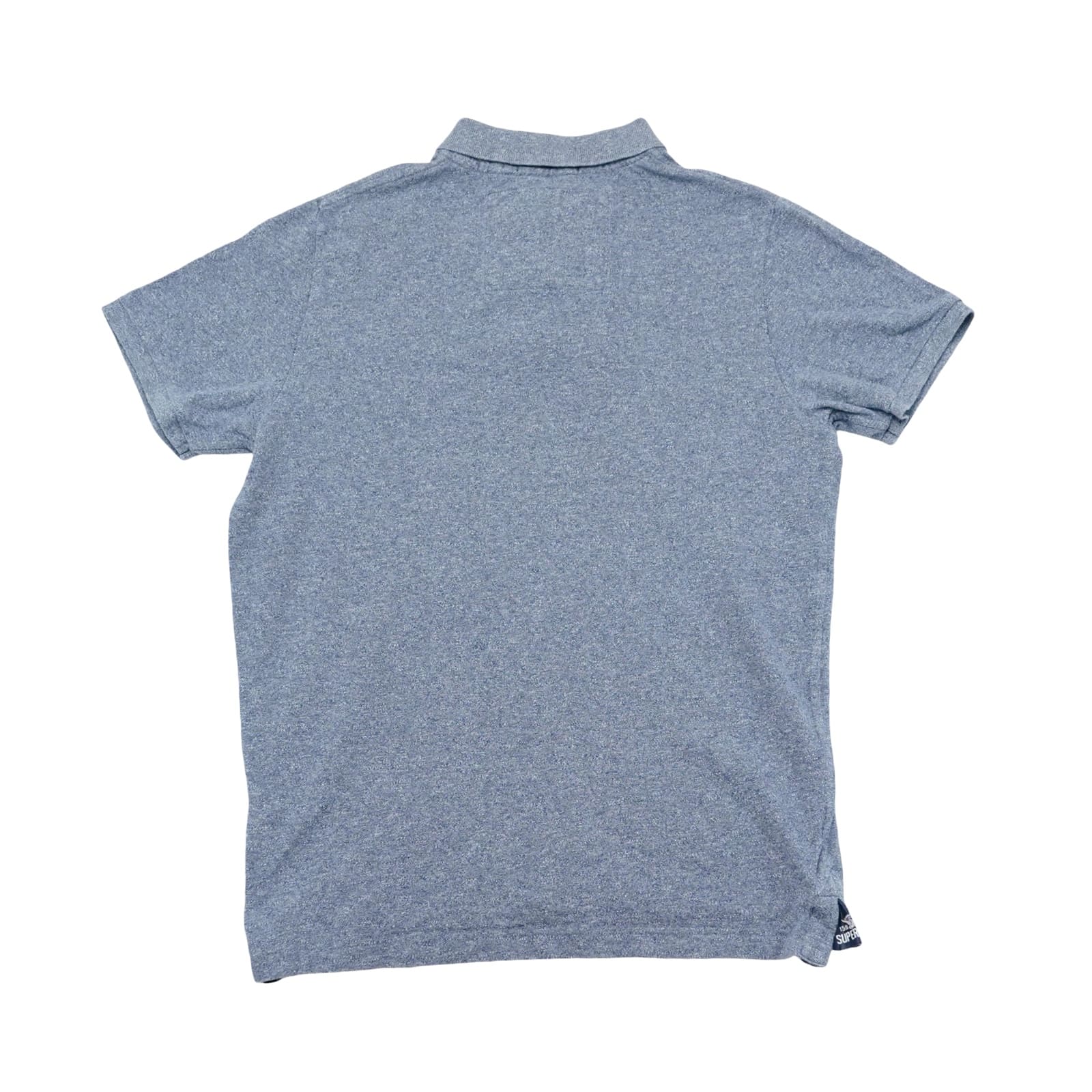 Pánské modré polo tričko značky SuperDry s krátkým rukávem a nášivkou loga.. Superdry Blue Polo Shirt
